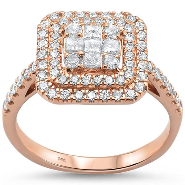 0.83ct 14kt Rose Gold Diamond Engagement Ring - 02SN29